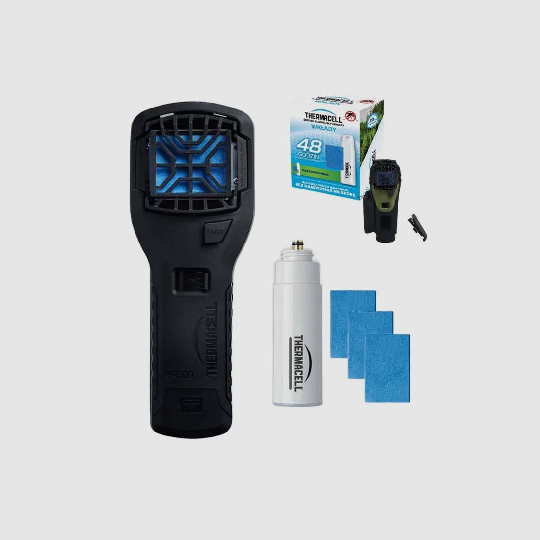 THERMACELL MR300 SET BLACK + HOLSTER BLACK + REFILLS 48H