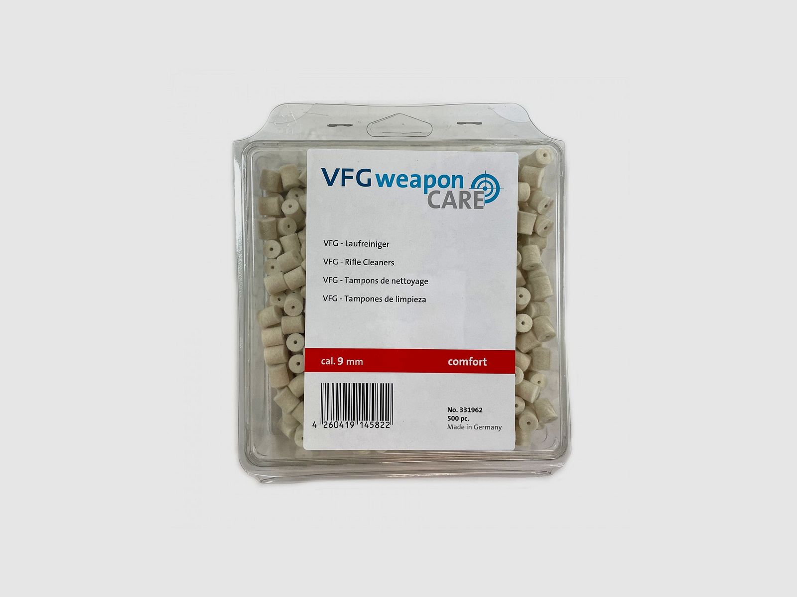 VFG REINIGUNGSFILZ FÜR WAFFEN Kal. 9MM/.357/.38 500ST COMFORT, Bild 2 von 3