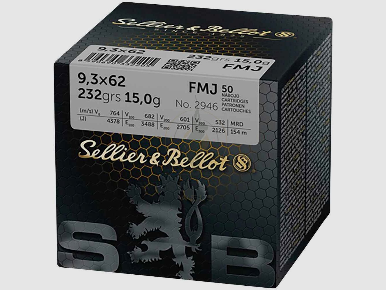 S&B 9,3x62 FMJ 15g 50 szt.