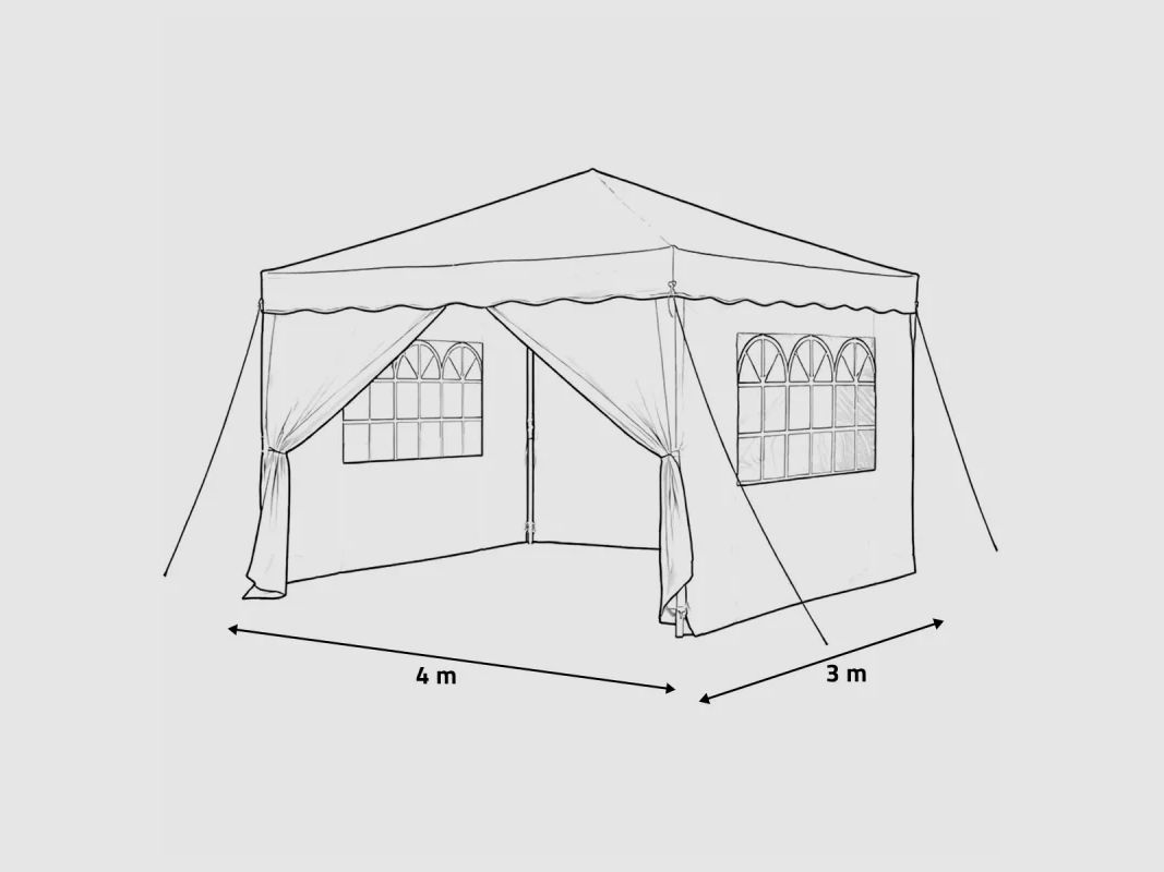 Faltpavillon 3x4 m aus grünem Stahl mit Seitenwänden, Bild 10 von 12