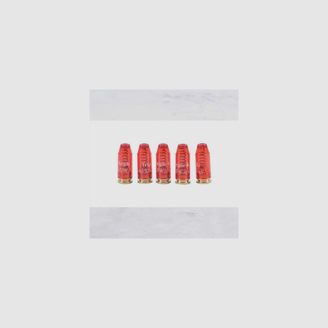 TRIPLE-K DELUXE SNAP CAPS DUMMY ROUNDS TRIPLE-K .40 SMITH & WESSON, 5 PAR PACK, image 1 sur 4