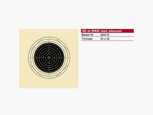 Schmid Paper Target 50m Smallbore Rifle with Slanted Mounting Slots, 34x34, 1 Target