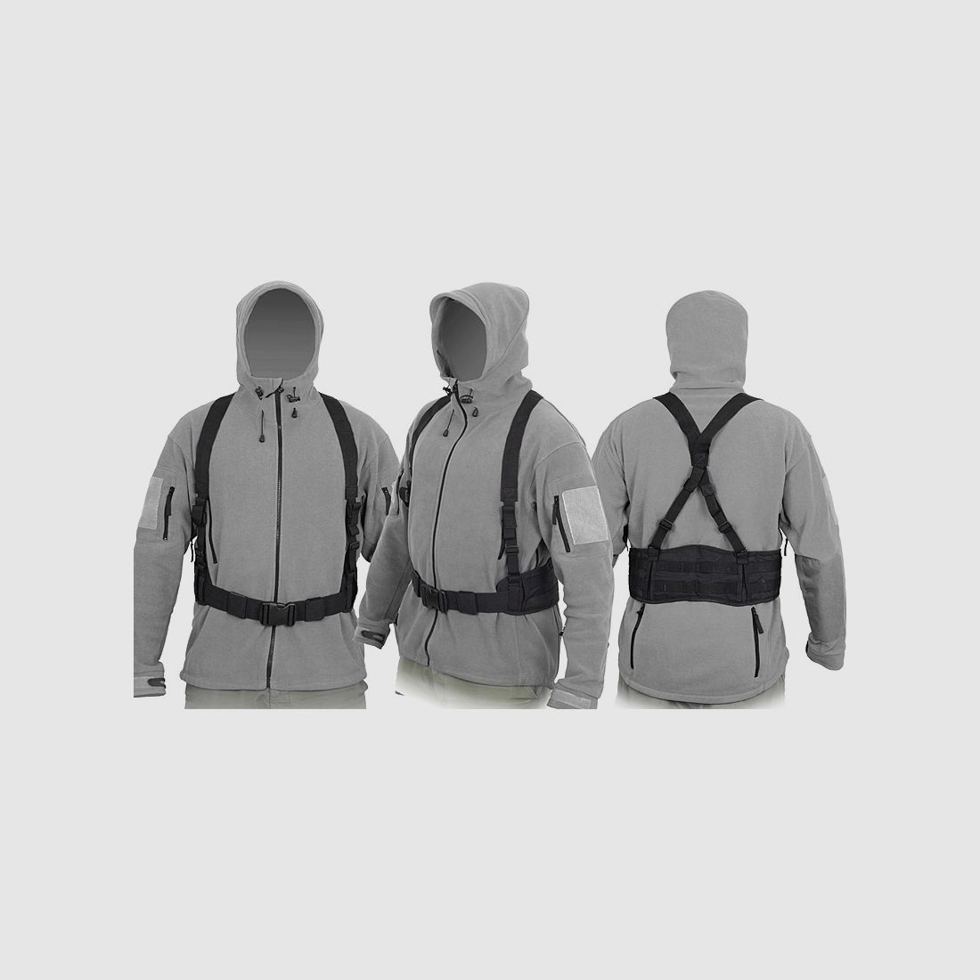 Padded patrol belt with suspenders - black [8FIELDS]