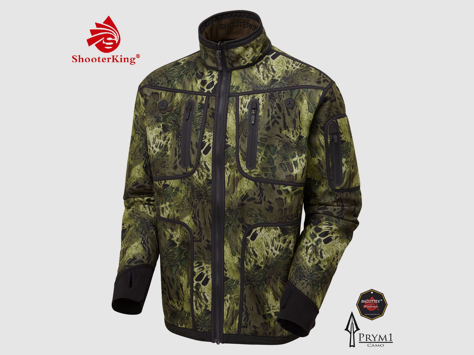 SHOOTERKING Softshell Jacke wendbar Woodlands Camo