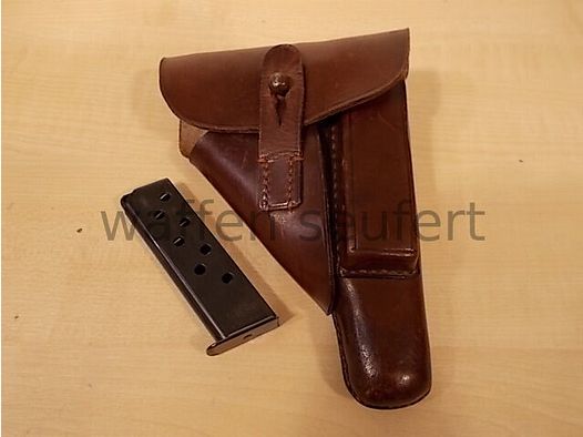 Original Pistolentasche mit PP Manurhin Magazin 7,65