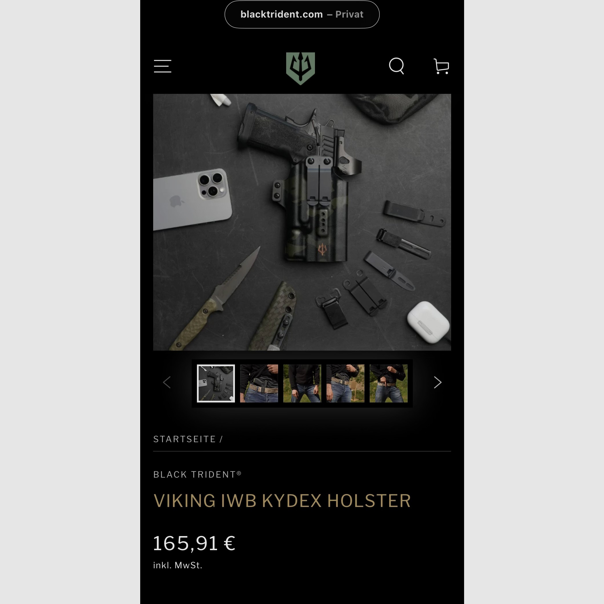 Black Trident Viking IWB Holster SFP9