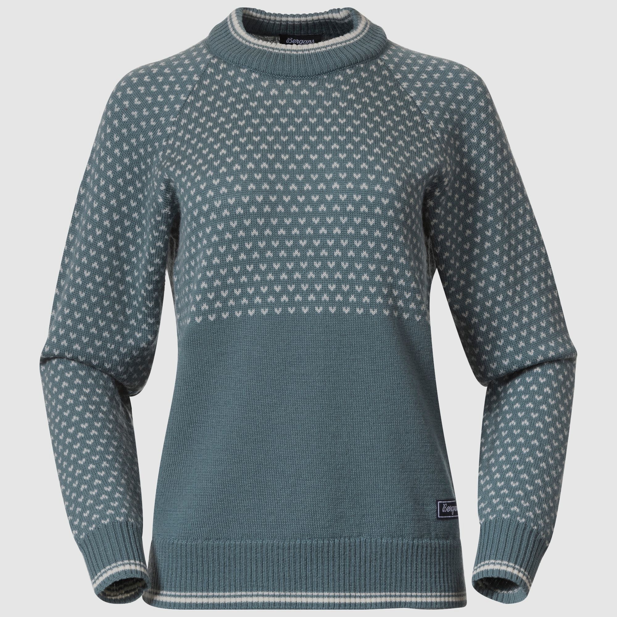 Bergans Alvdal Wool Jumper Women Grey Sage/Vanilla White M