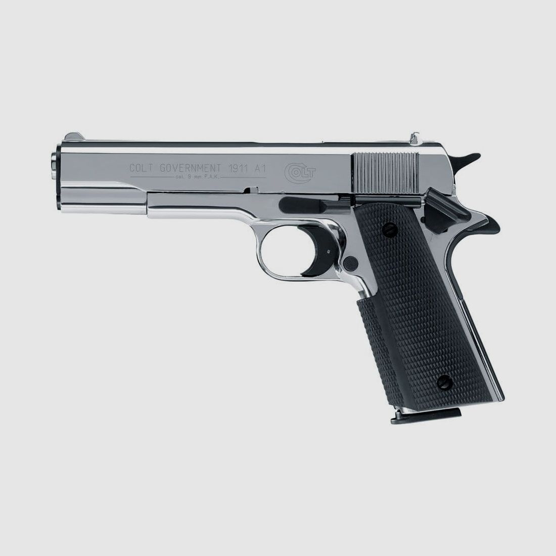 Colt Government 1911 A1 chrome Schreckschuss Pistole 9 mm P.A.K.