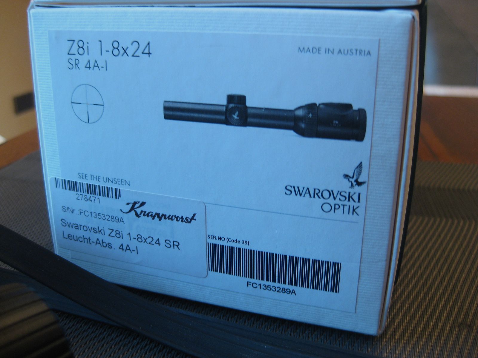 LIKE NEW TOP Swarovski Z8i as 1 - 8 x 24 SR Abs. 4A-i, for an additional charge including original Blaser saddle mount (high)! No ZEISS-LEICA-SAUER-MAUSER-GPO
