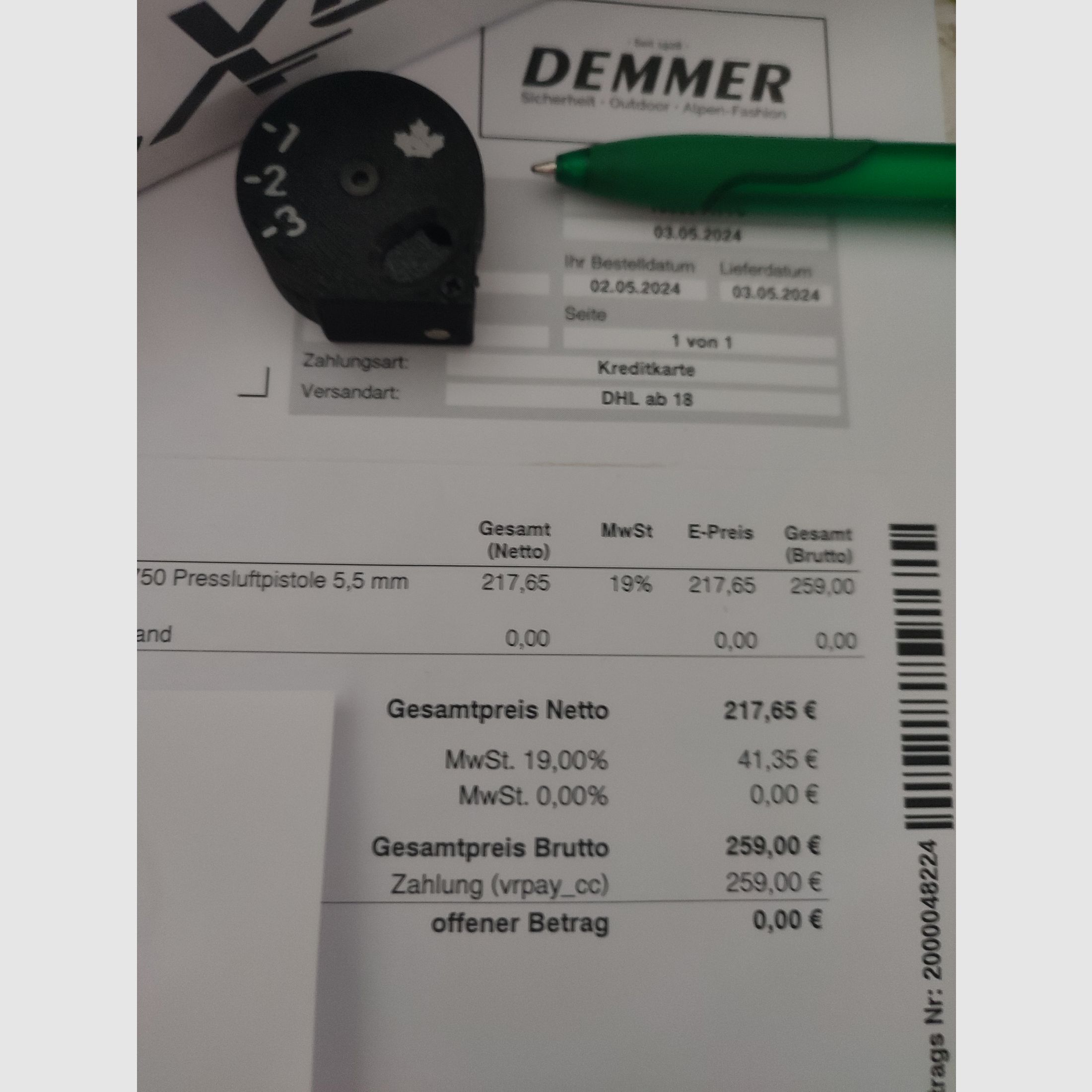 Airmax PP 750 Cal. 5,5 mm 7,5 Joule