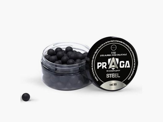 50 Kugeln PRAGA Stahl Kaliber 0.50 2,4gr.