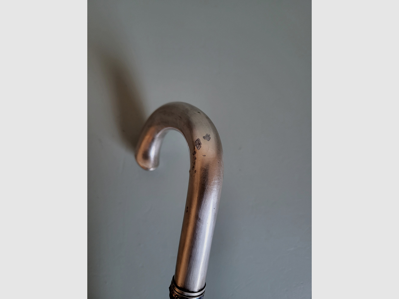 Old walking stick - 800 silver - ebony - A. Stürm Vienna - 1920s - Austria