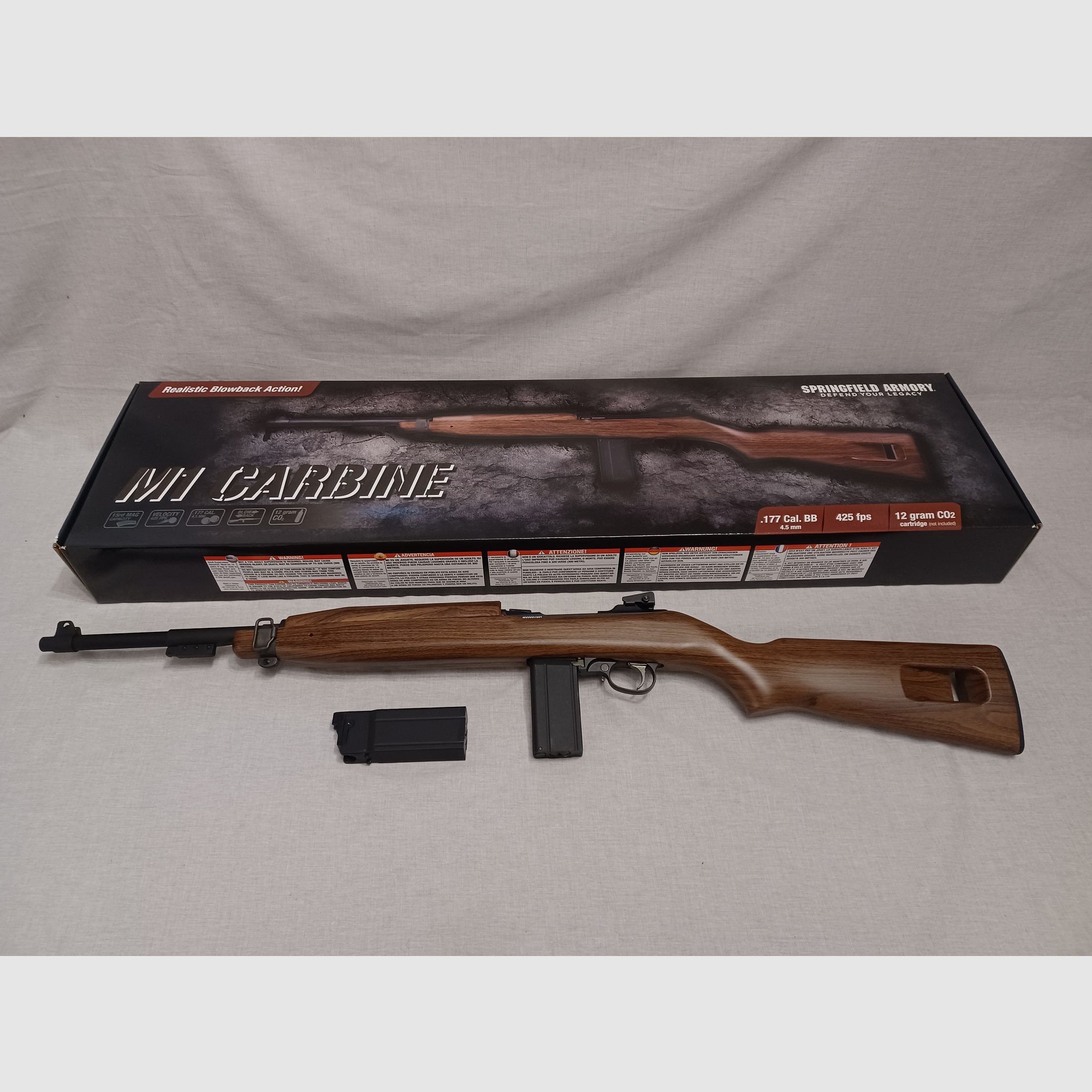 Springfield M1 Carabine / Holzoptik / 4,5 mm BB / Blowback / CO2 / Gewehr / Karabiner / OVP (142)