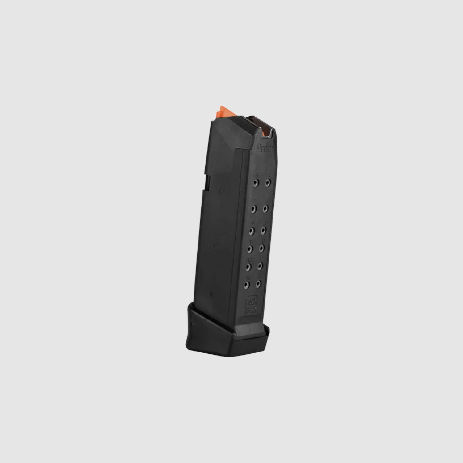 Glock 19 Gen5 replacement magazine cal. 9mm Luger 17 rounds, black with orange follower