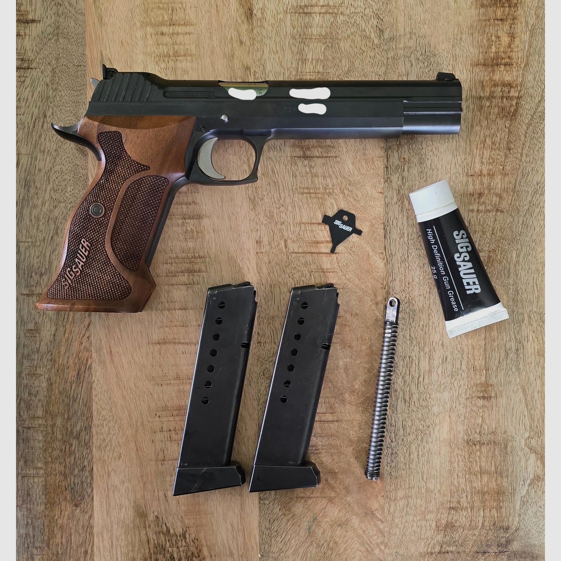 SIG Sauer P 210 Super Target 6", from Eckernförde, caliber 9mm Para with complete accessories