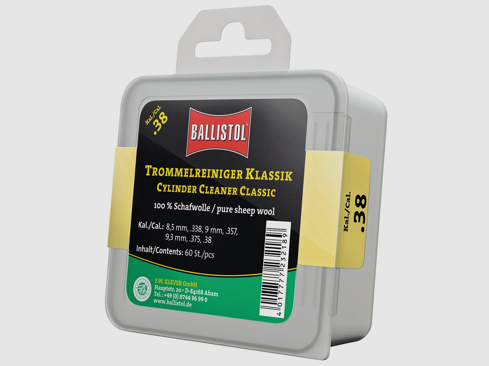 Ballistol Vilt Trommelreiniger Klassiek, Blik van 60 Stuks.
