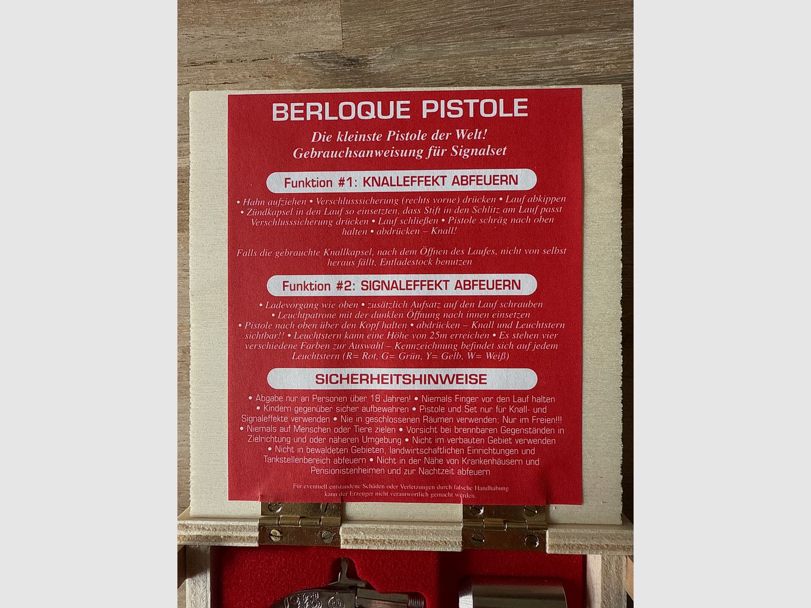 Berloque 2mm Pinnfire Schlüsselanhänger Signalmunition Knallpatronen Geschenkebox