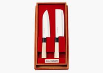 Juego de cuchillos de cocina japonés de 2 piezas.