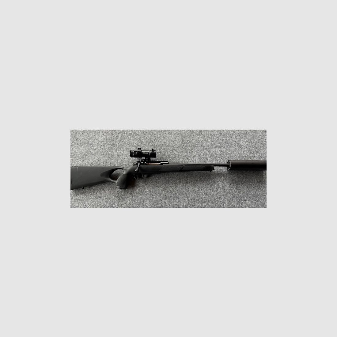 Mercury Rover G2 Thumbhole .308 Win. mit Jaki Schalldämpfer und DDoptics RedDot MAG 1-4x22