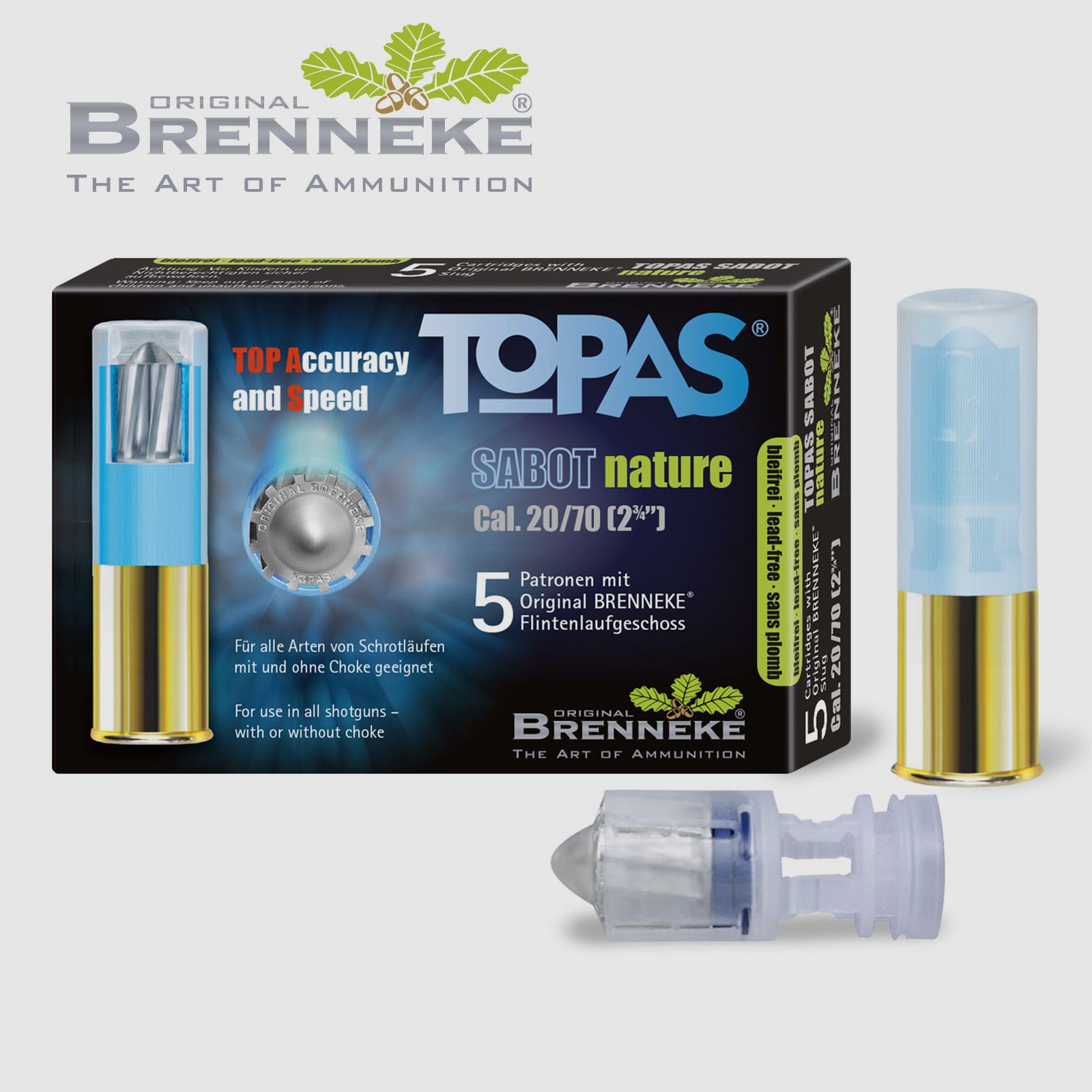 Brenneke TOPAS® Sabot nature .20/70 13g 5 cartuchos