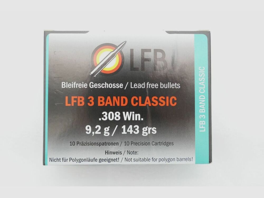 Labor für Ballistik 3 Band Classic 9,2g/143grs à10 .308Win