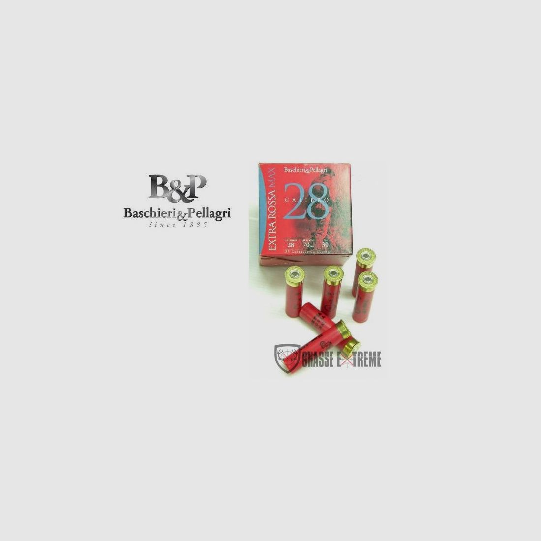25 Patronen B&P Extra Rossa Max 30 g Kal. 28/70