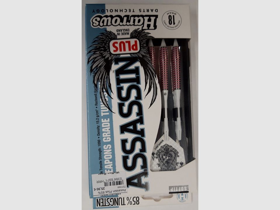 Harrows Darts Technology Assassin Plus 85% Soft 18g Dart & Accessories