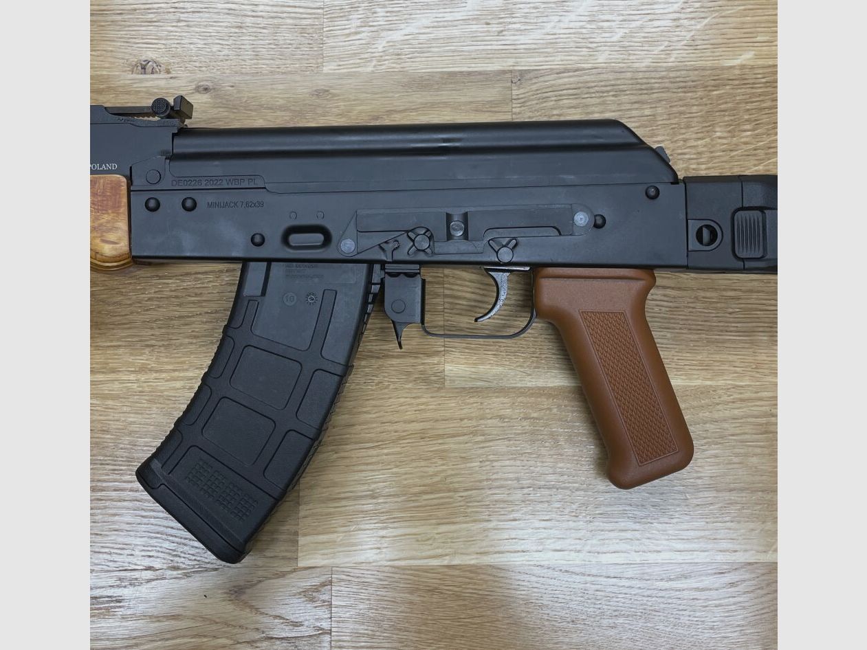 z kolbą Magpul WBP Mini Jack - półautomatyczny pistolet 7,62x39 z kolbą Magpul Zhukov-S - wyprodukowano w Polsce - system AKM AK47 AK74 Mini Jack
