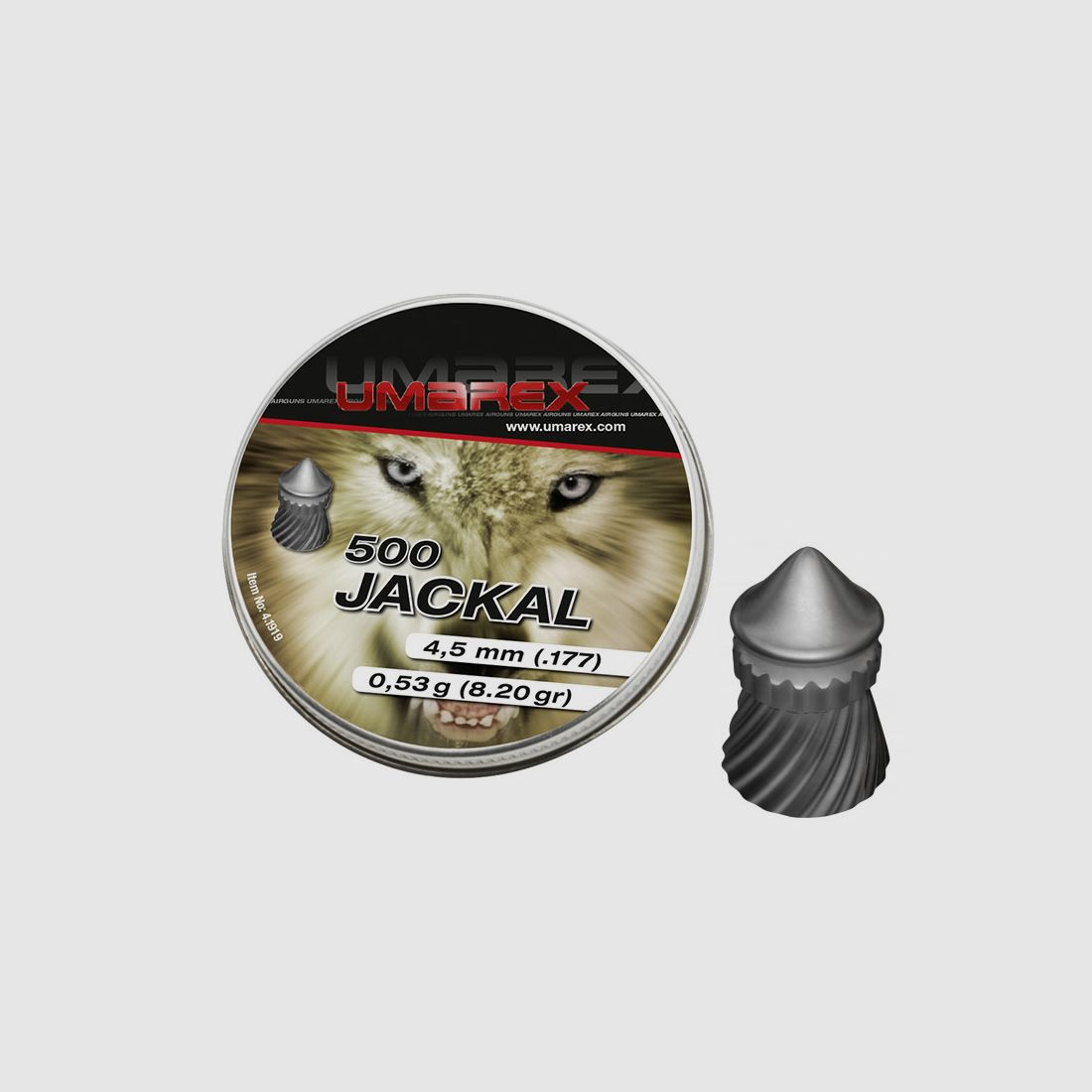 Spitzkopf Diabolos Umarex Jackal Kaliber 4,5 mm 0,53 g schrĂ¤g geriffelt 500 StĂĽck