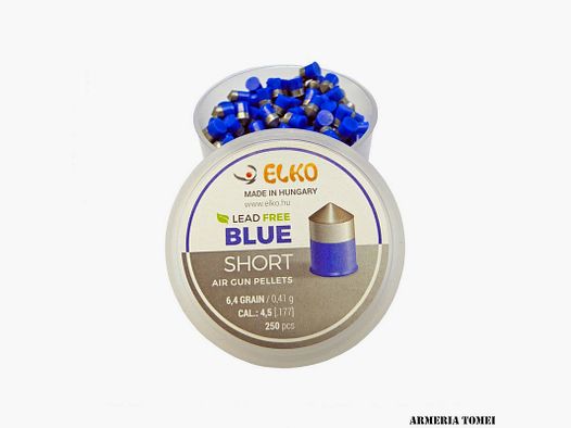 PALLINI ARIA COMPRESSA – ELKO – BLUE SHORT CAL .4,5 MM ( .177 ) 6,4 GR / 0,41 G (250 PZ)
