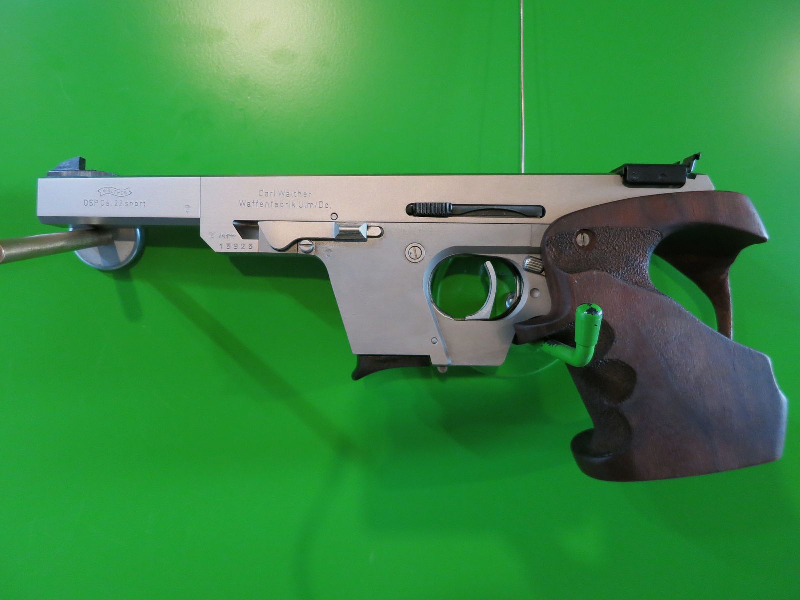 Sport pistol Walther OSP caliber .22lr, NILL sport grip, .22 short, nickel version #79-