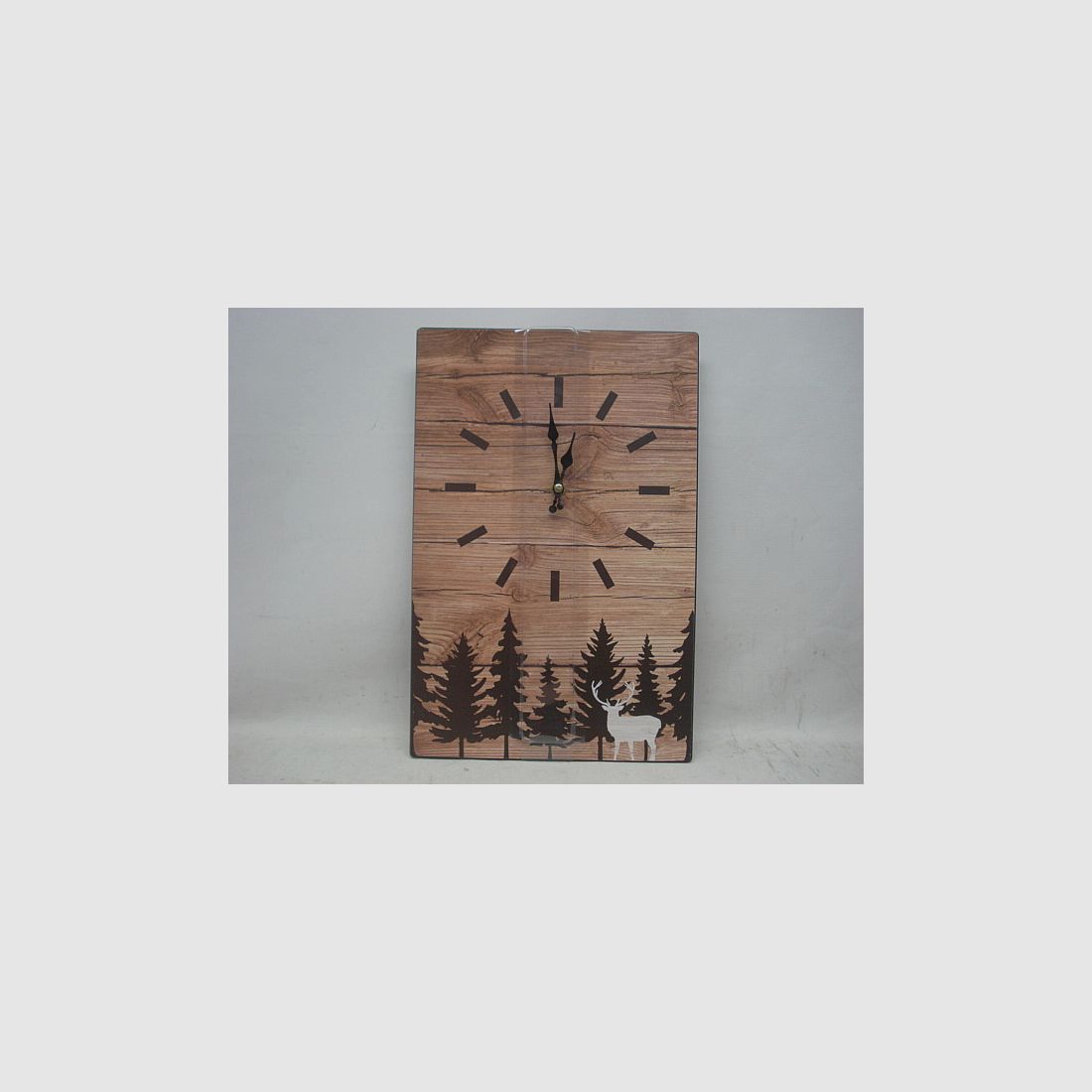Wanduhr Motiv Hirsch - mit Wald
