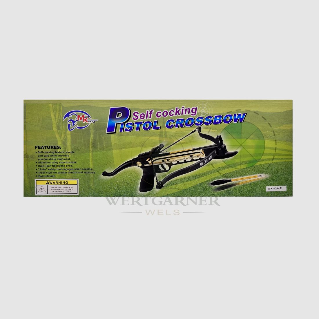 Pistolet kusza 80lbs w kolorze złotym, zdjęcie 2 z 3