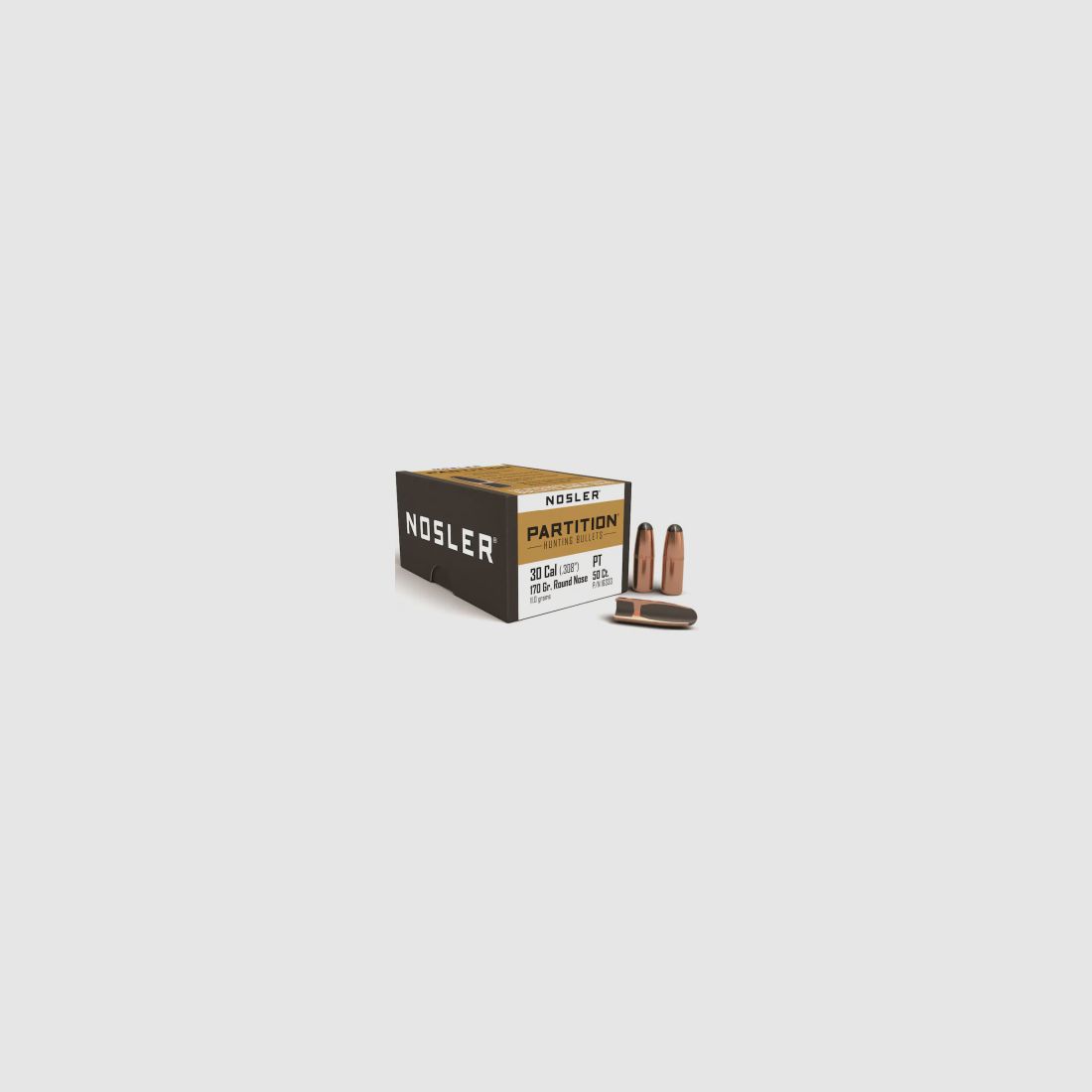 Nosler Geschoss .30/.308 Partition 170GR Teilmantel 50 Stück