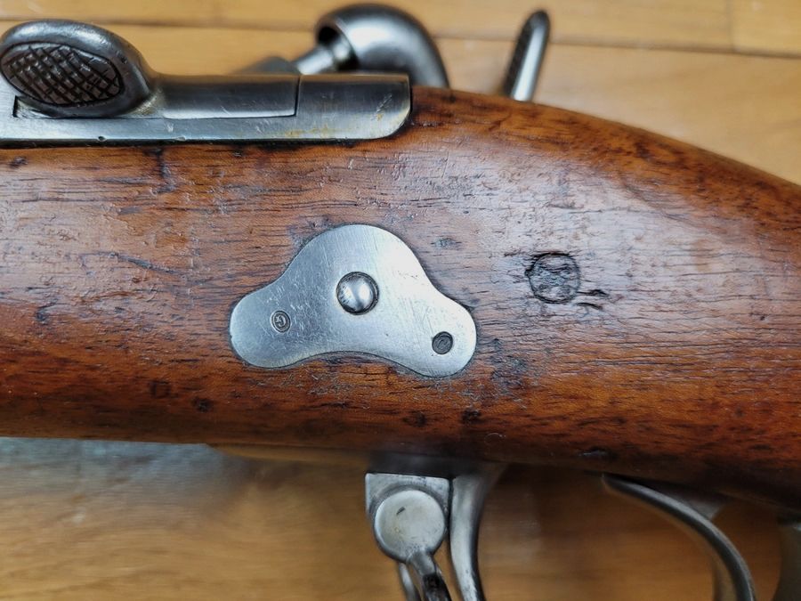 Sehr schönes Gewehr Modell 1857 umgebaut Tabatière 1867 – Tabatière Stahl 1. Typ – Mono-Seriennummer von 1859 in der kaiserlichen Manufaktur von Saint-Étienne – Ausgezeichneter Zustand, Bild 17 von 30