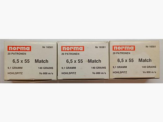 Norma Match 6,5×55 HP 140gr/9,1g *60 Schuss*