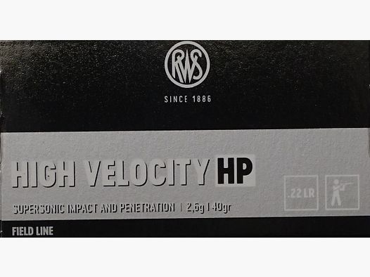 RWS .22lr High Velocity HP 40grs - 50 disparos