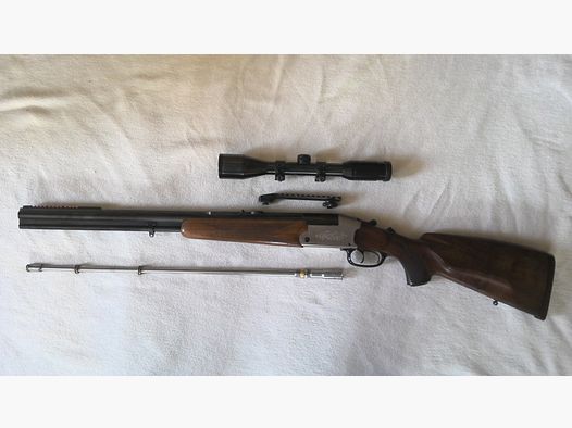 BBF Heym 22 S Handspanner, Cal. 243; 16/70 con EL K e S 6x70r, Swarowski Habicht 6x42 montaggio girevole con guida Picatinny