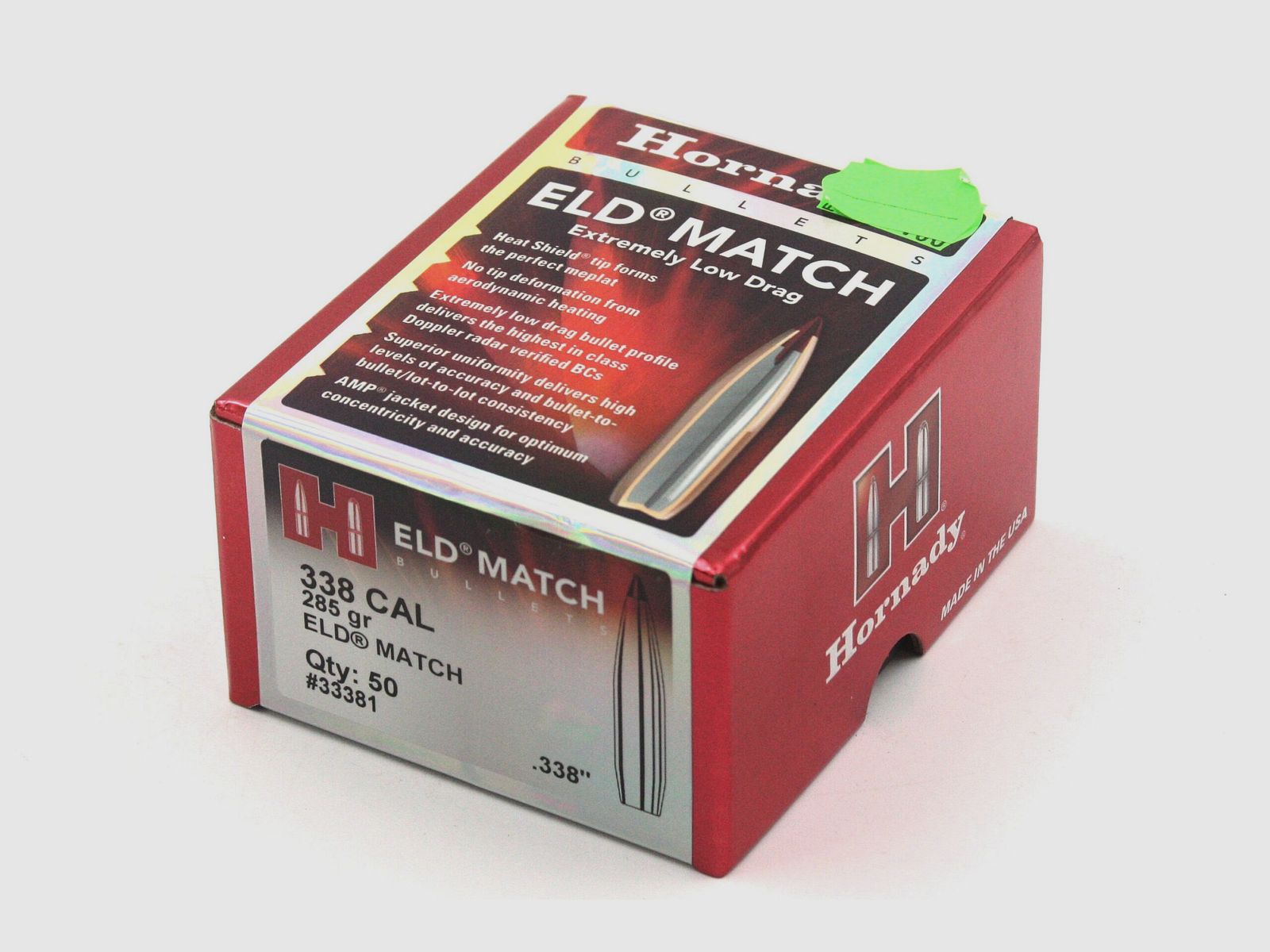 Büchsengeschosse, Hornady .338 ELD-Match, 285gr, 50Stk, .338 Lapua Mag.