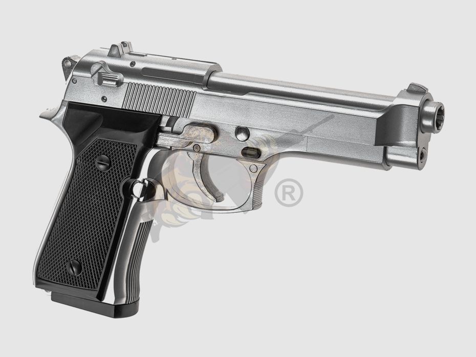 Softairpistole M9 Federdruck in Silber - max. 0,5 Joule