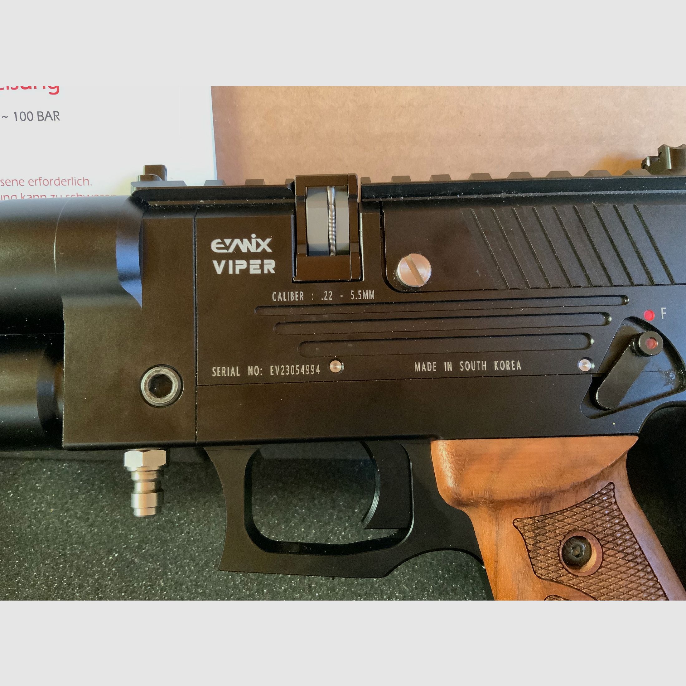 Pistolet à air comprimé PCP Evanix Viper Cal. 22 F Série