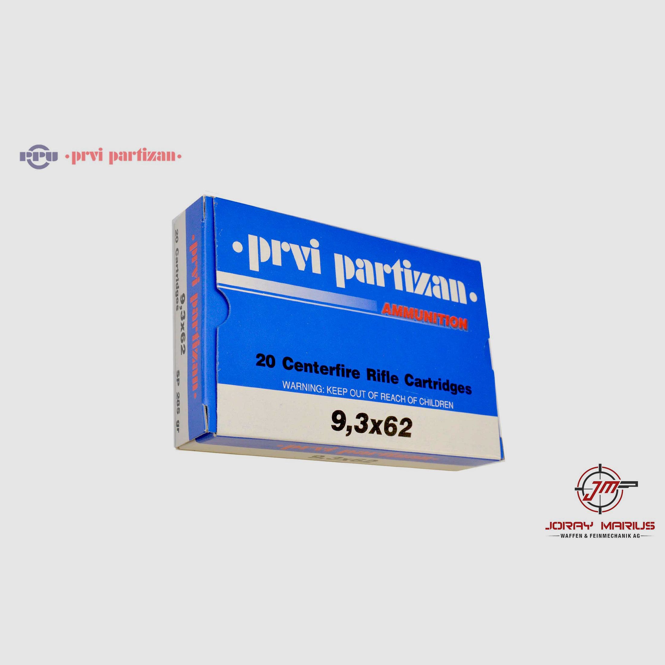 9.3×62 PRVI Partizan 18.5g 285gr SP