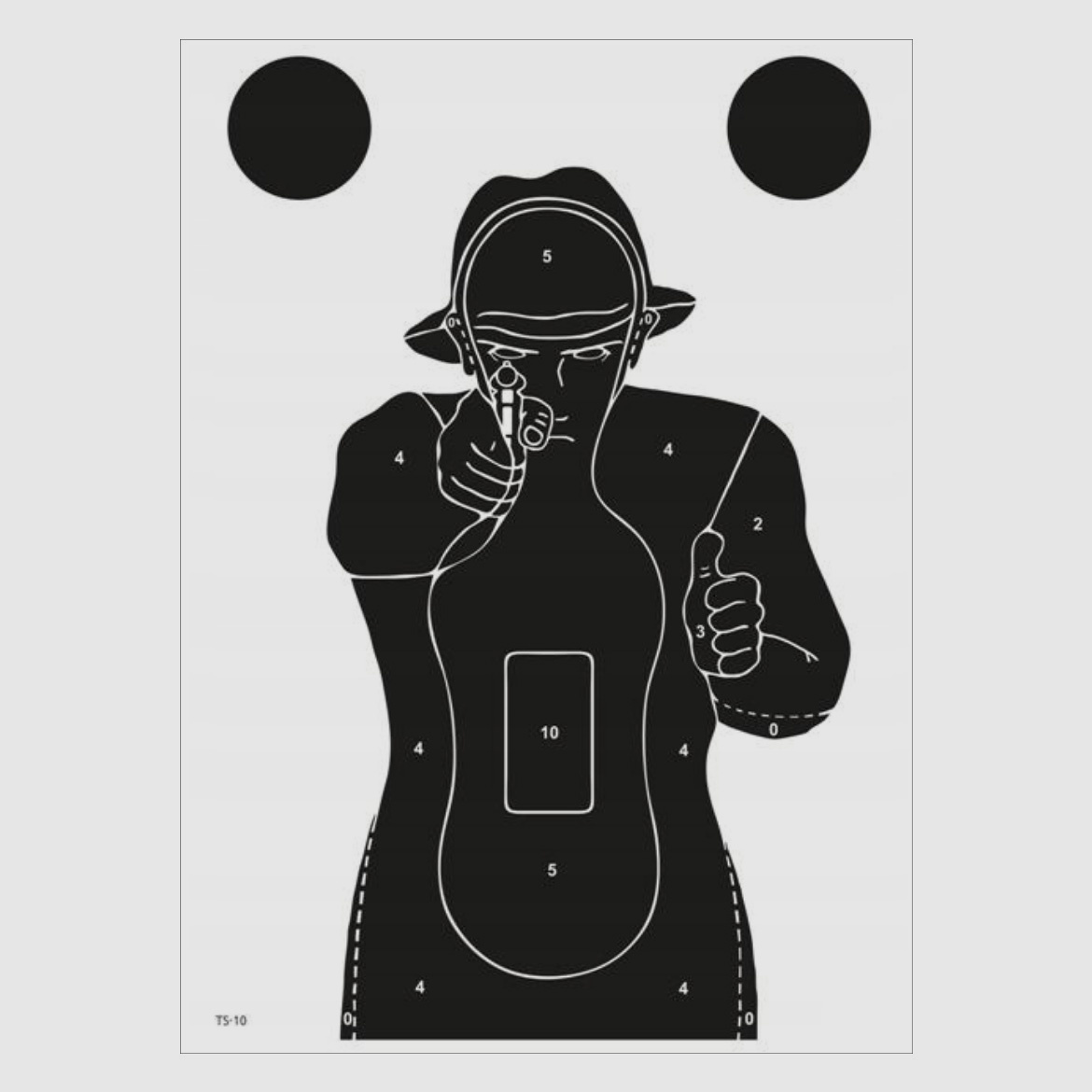 TS-10 Silhouette Zielscheibe – Schwarz, 10stk.