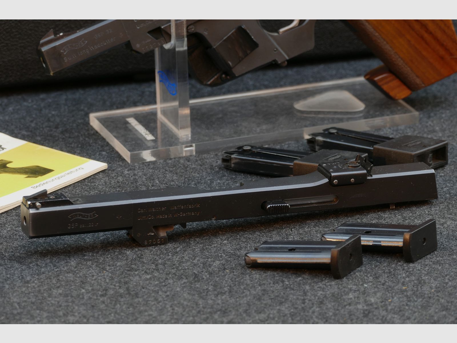 Walther GSP – ( .32 S&W Long / calibre intercambiable .22 LR ), set completo, maletín, sistema intercambiable - servicio realizado