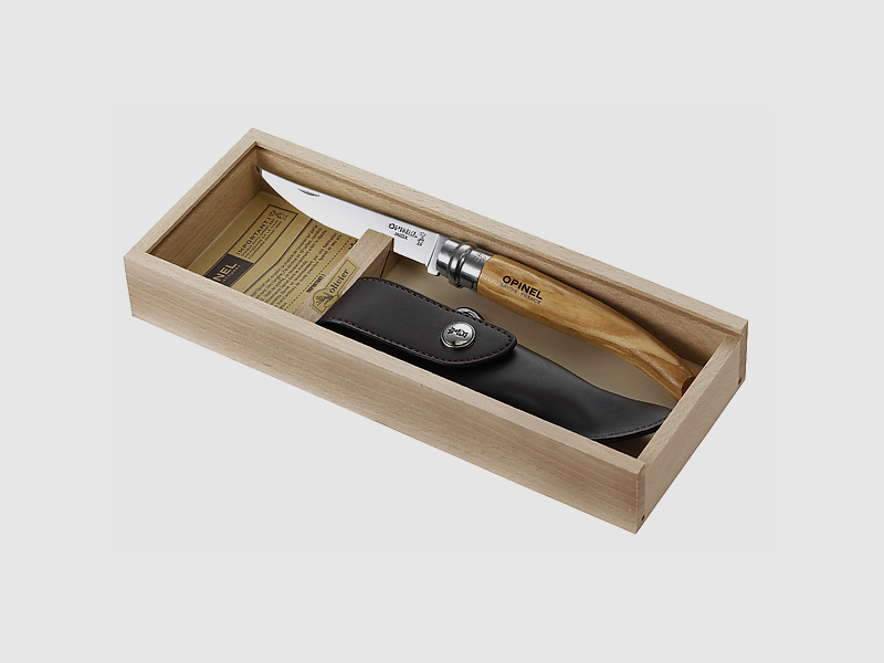 Opinel Slim Line, Geschenkset in Holzbox