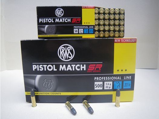 Munition RWS Pistol Match SR 40 grains Kal. 22lr x 500