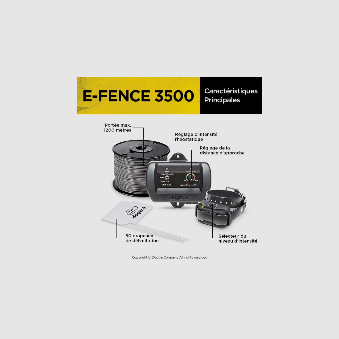 SYSTEM BEZPIECZEŃSTWA DLA PSÓW DOGTRA E-FENCE 3500, zdjęcie 2 z 4