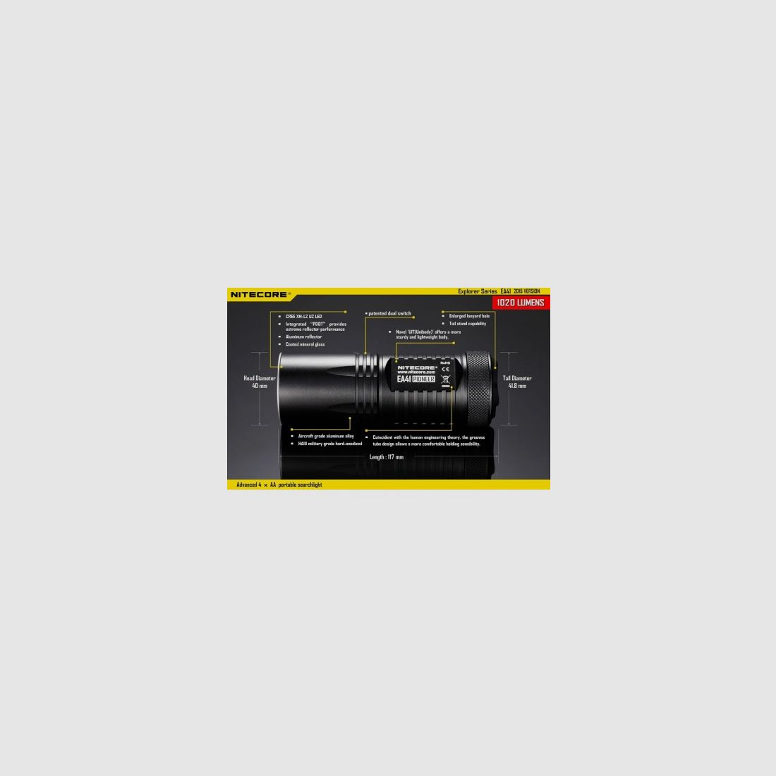 Nitecore EA41 zaklamp 1020 lumen, afbeelding 23 van 25