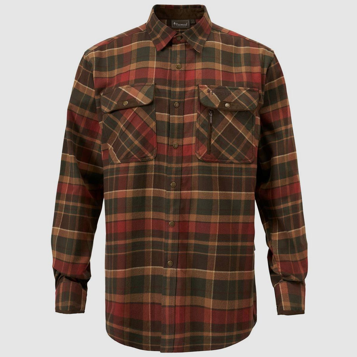 Pinewood Hemd Prestwick Exclusive D. Green/ Terracotta