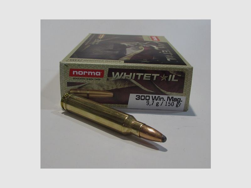 boite 20 cartouches cal 300 win mag Norma Withetail 150 grains